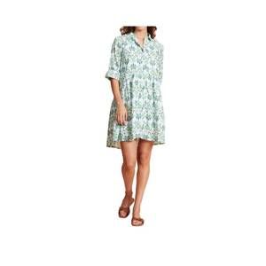 NEW RO'S GARDEN deauville short dress in green teresinia